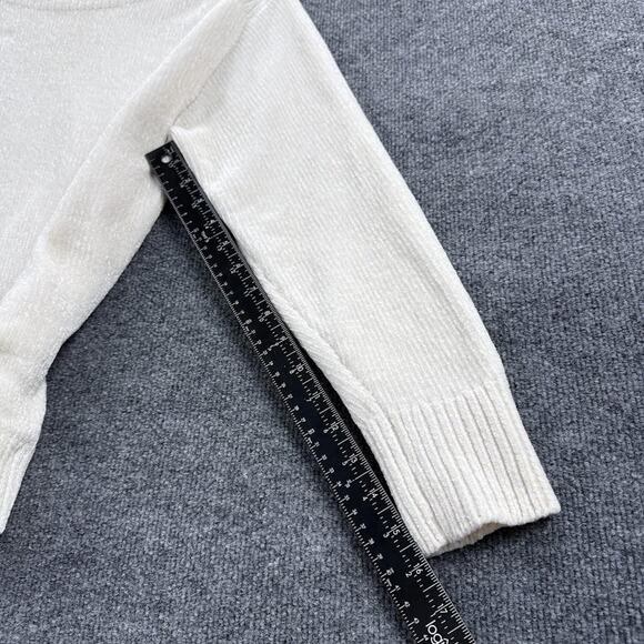 Tommy Bahama Sweater Womens Small Ivory Pullover Soft Solid Knit Polyester Cozy - Picture 7 of 12